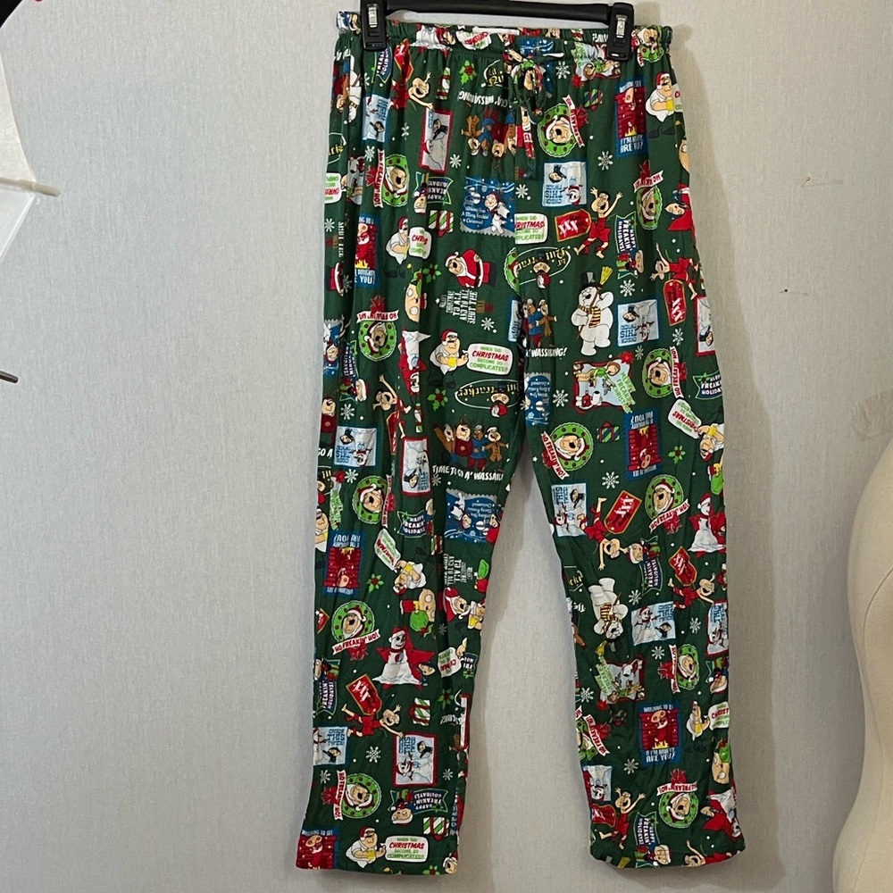 Licensed Family Guy Festive Green Holiday Christmas Lounging Pajama Pants 2009